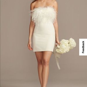 White feather mini dress